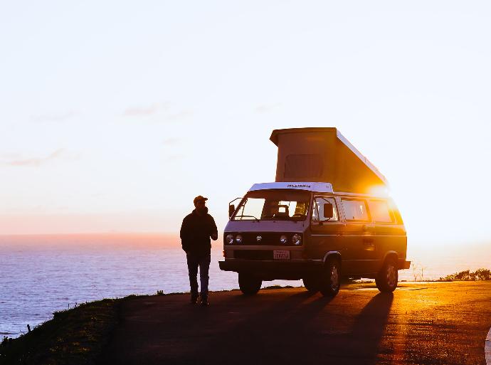 white and gray van